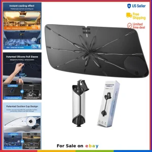 [2026 Upgrade] Windshield Sun Shade Umbrella for Car, Foldable Front Window
